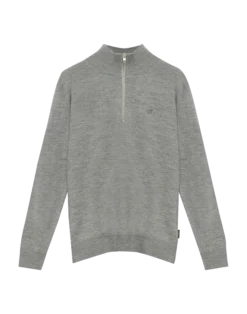 Half-zip trøje i merinould til mænd