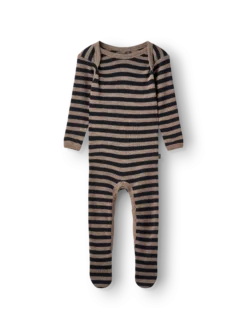 Heldragt m/ fødder i merinould til baby