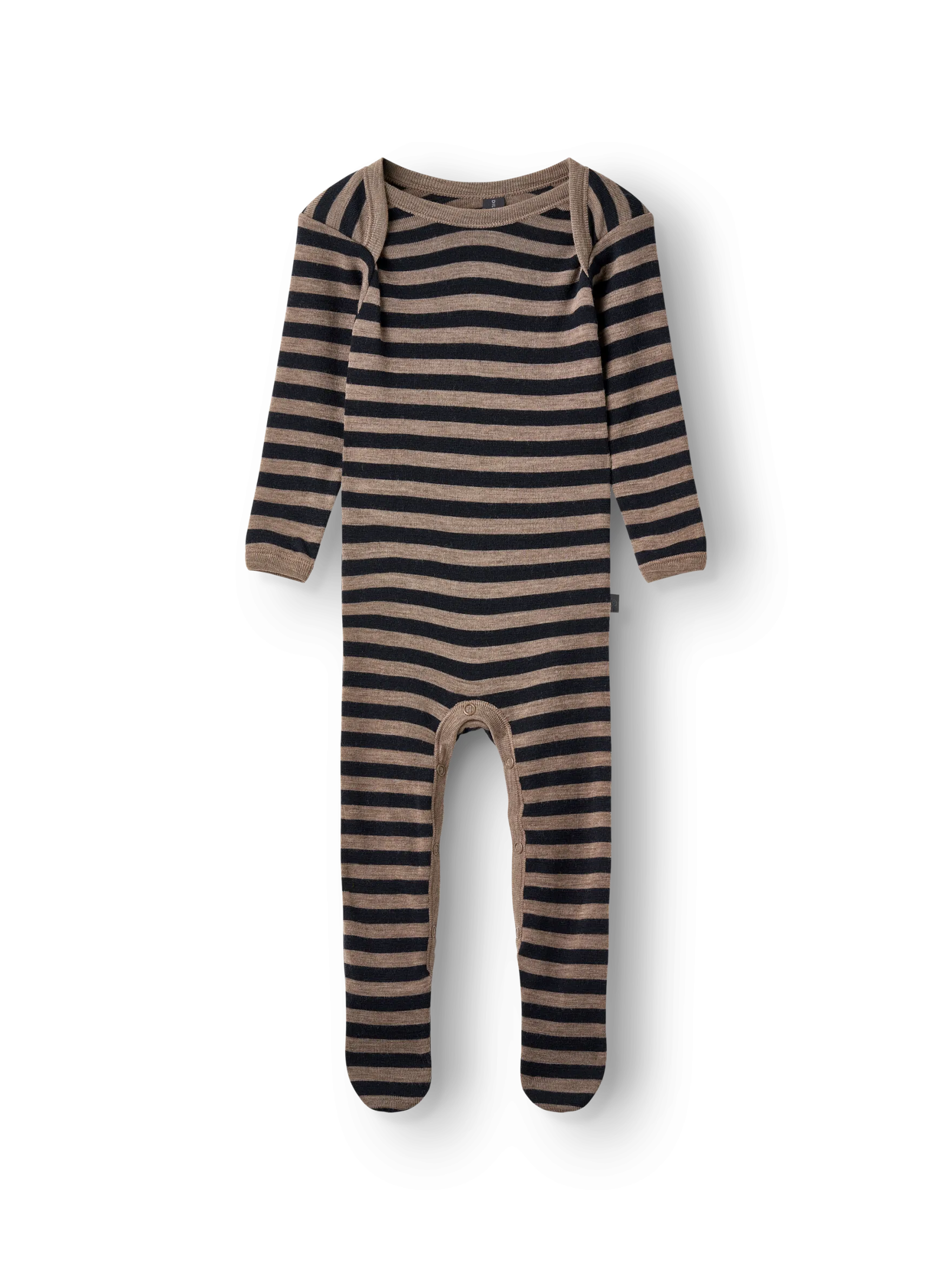 Heldragt m/ fødder i merinould til baby