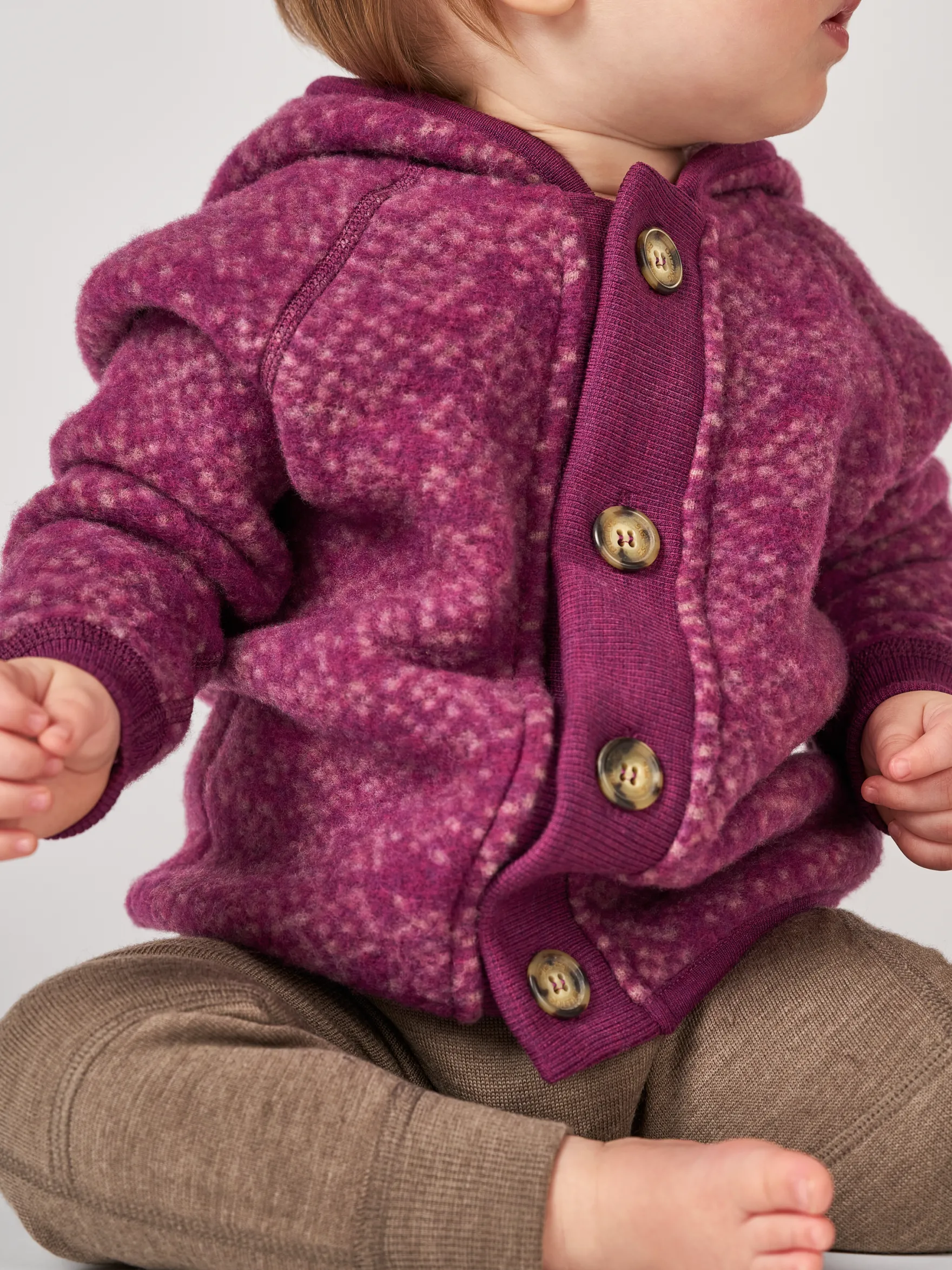 Jakke i merinouldfleece til baby