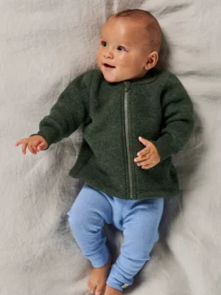 Jakke i merinouldfleece til baby