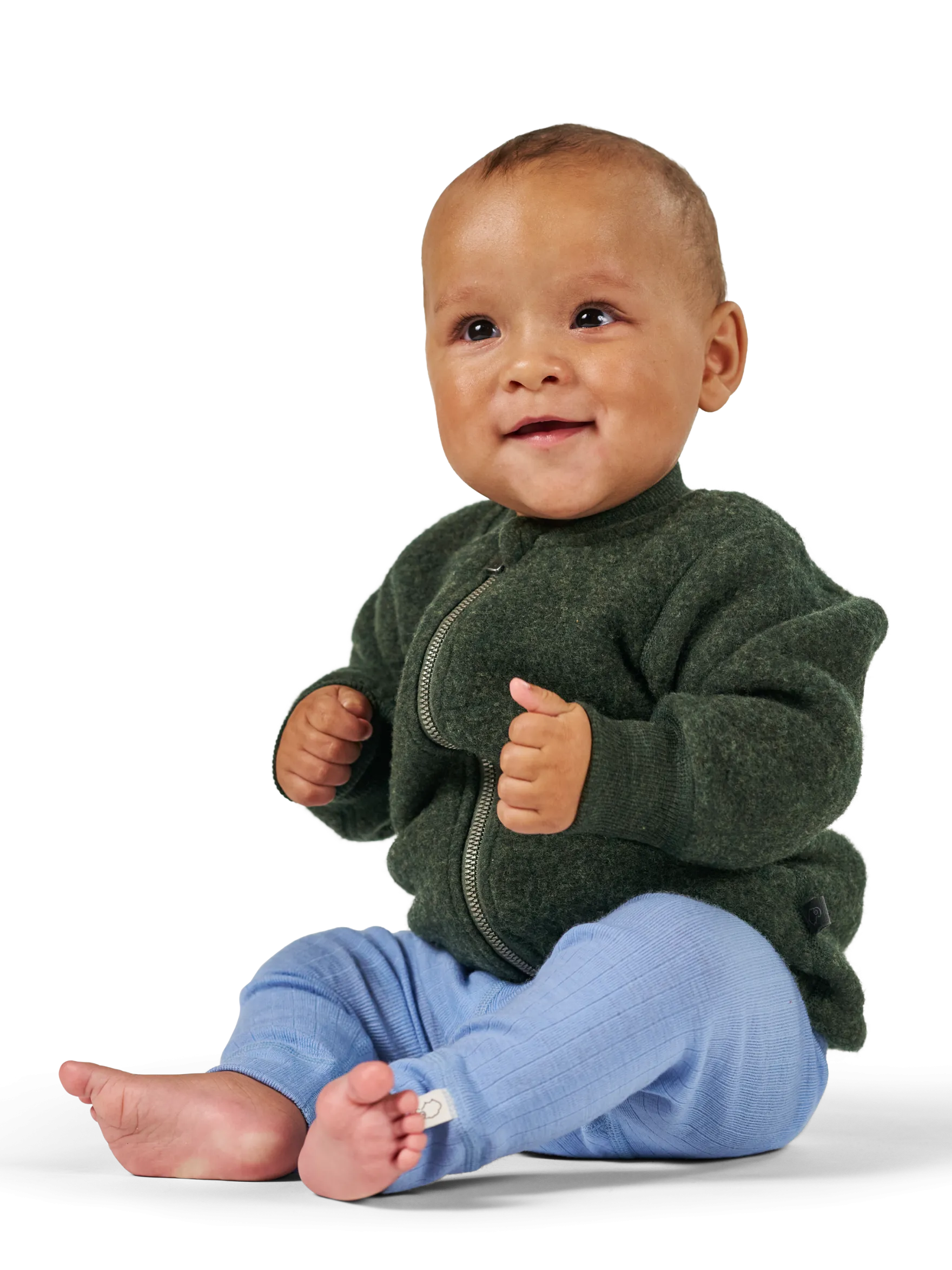 Jakke i merinouldfleece til baby
