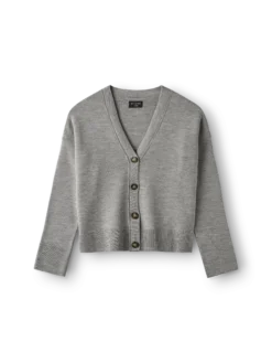 Kort cardigan i merinould til kvinder