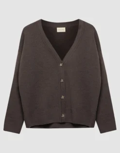 Kort cardigan i merinould til kvinder