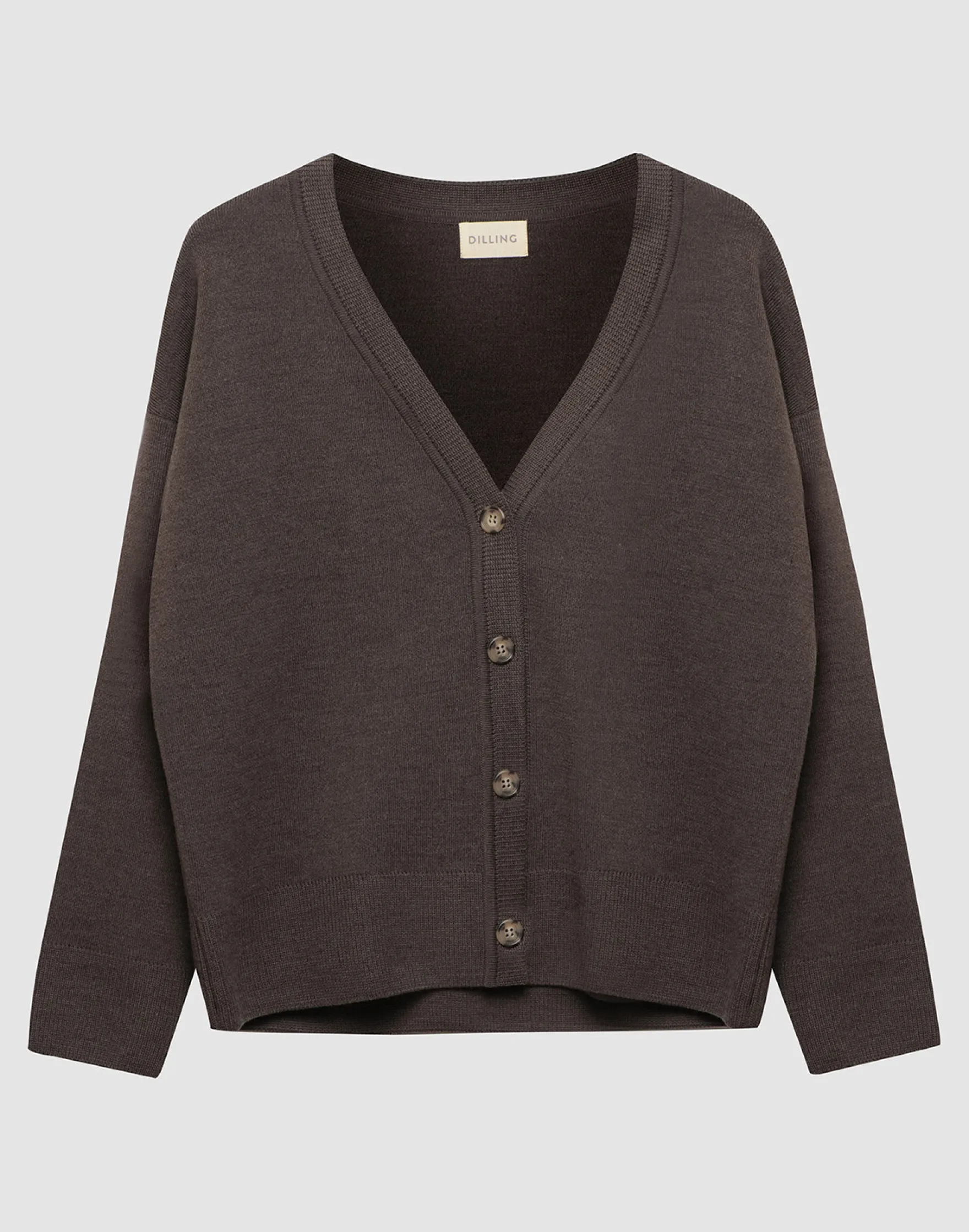 Kort cardigan i merinould til kvinder