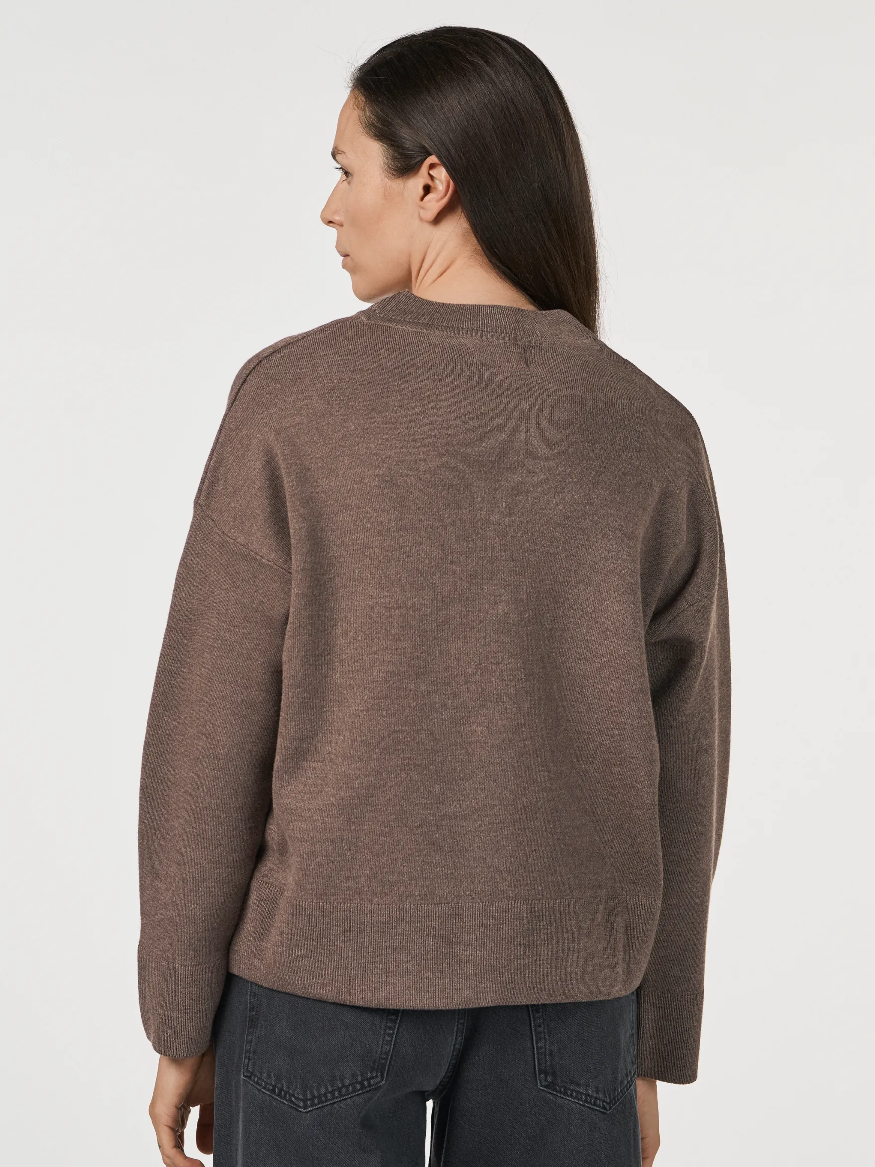Kort cardigan i merinould til kvinder