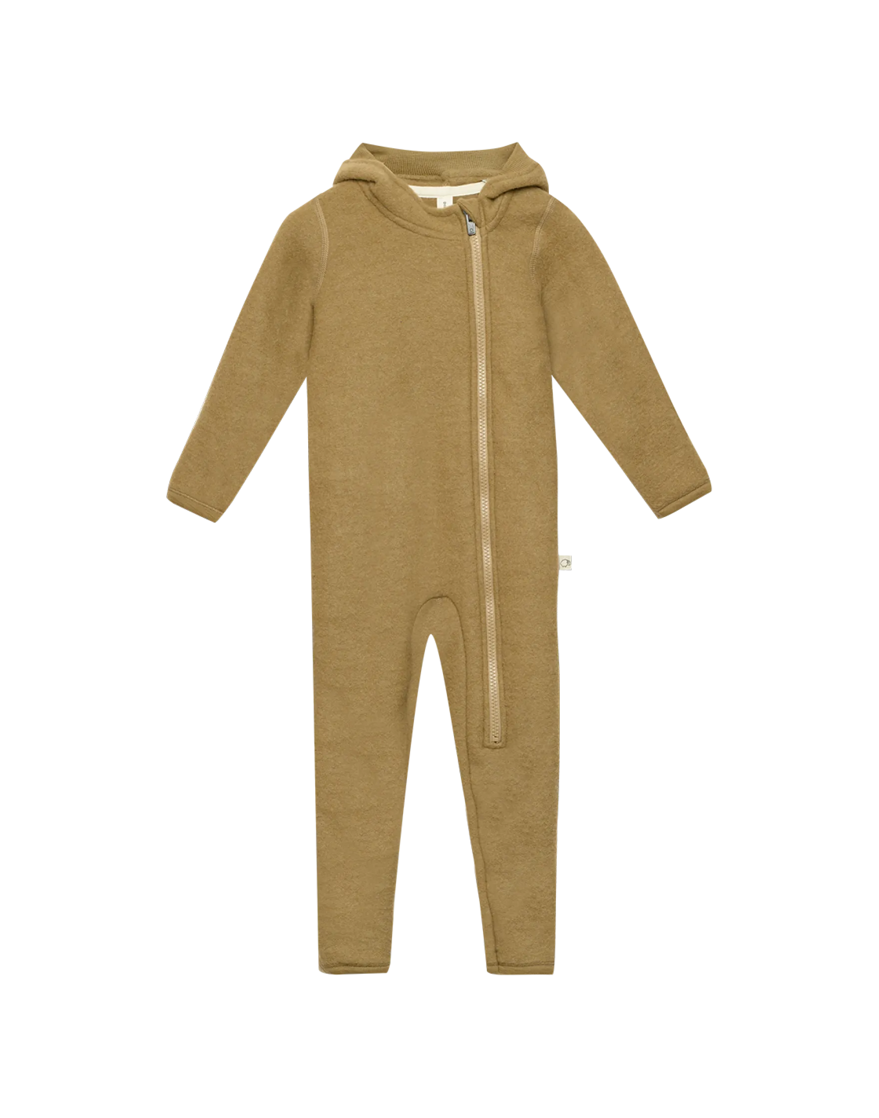 Køredragt med hætte i merinouldfleece til baby