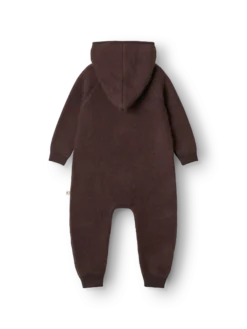 Køredragt med hætte i merinouldfleece til baby