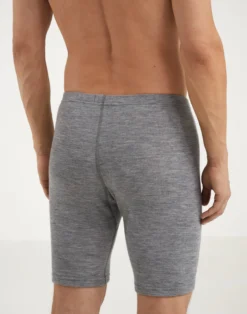 Lange boxershorts med gylp i merinould til mænd