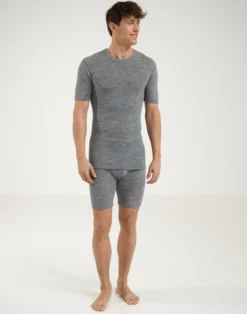 Lange boxershorts med gylp i merinould til mænd