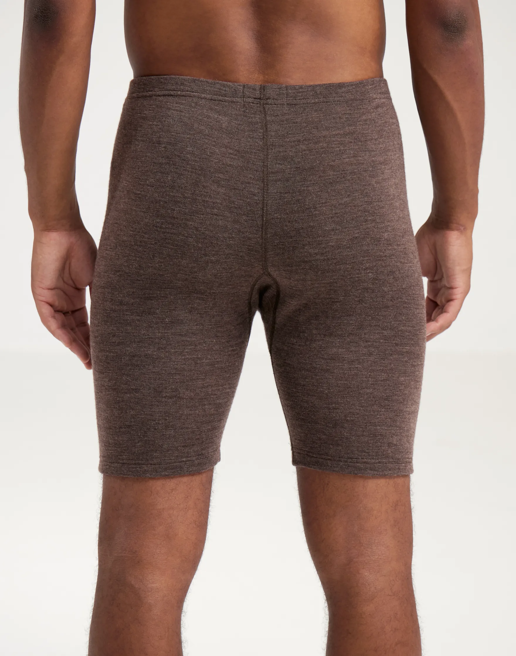 Lange boxershorts med gylp i merinould til mænd