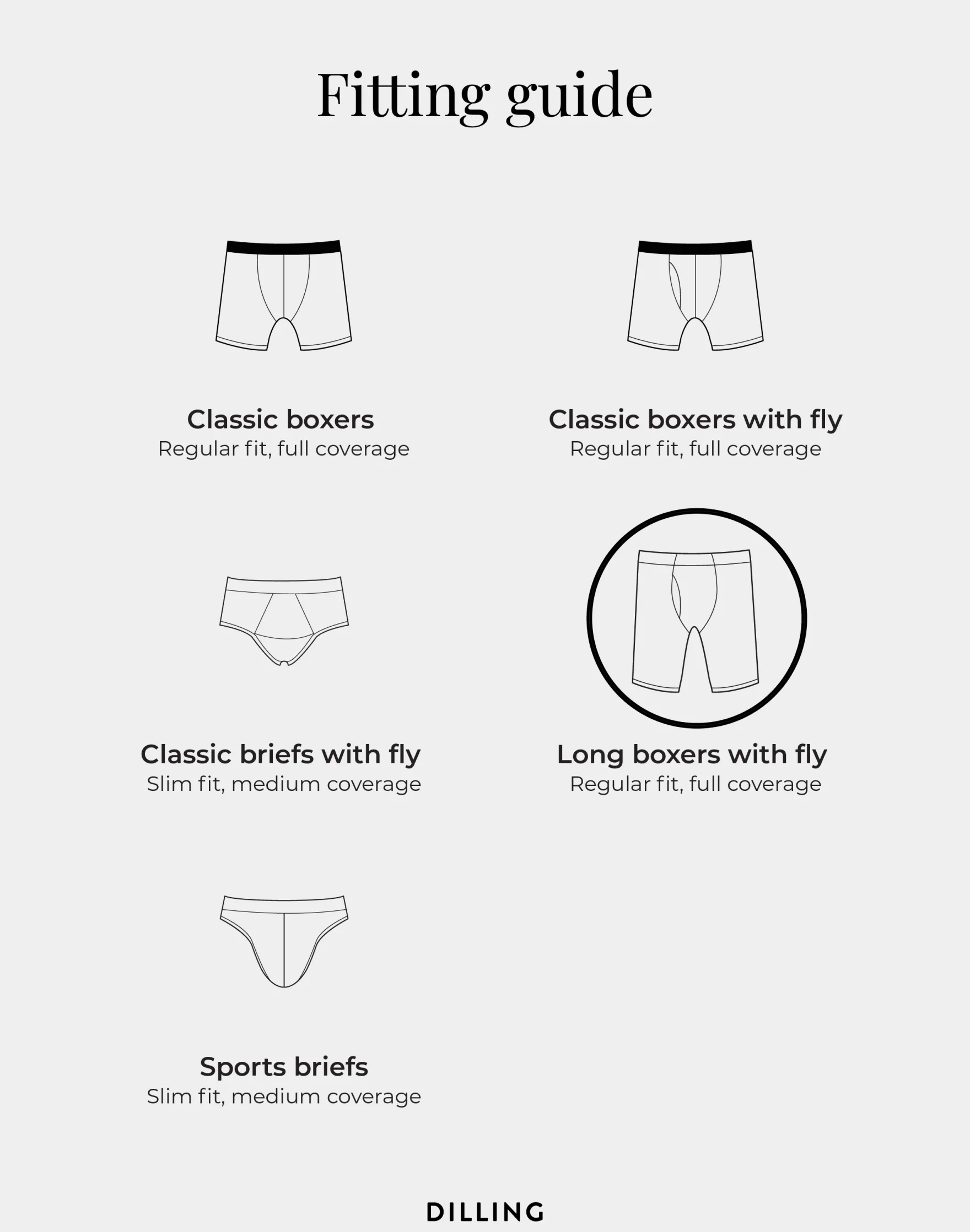 Lange boxershorts med gylp i merinould til mænd