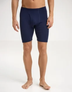 Lange boxershorts med gylp i merinould til mænd