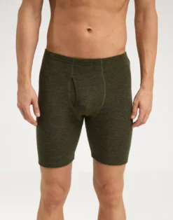 Lange boxershorts med gylp i merinould til mænd