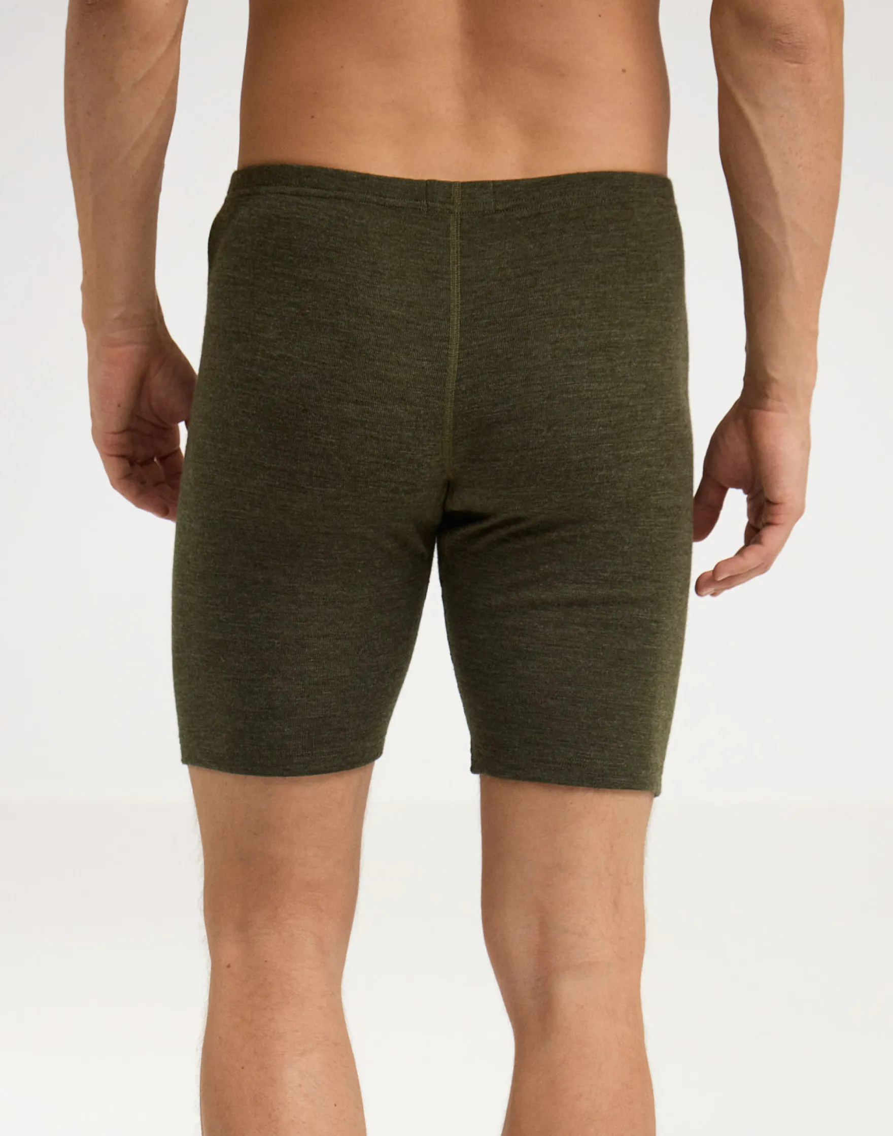 Lange boxershorts med gylp i merinould til mænd
