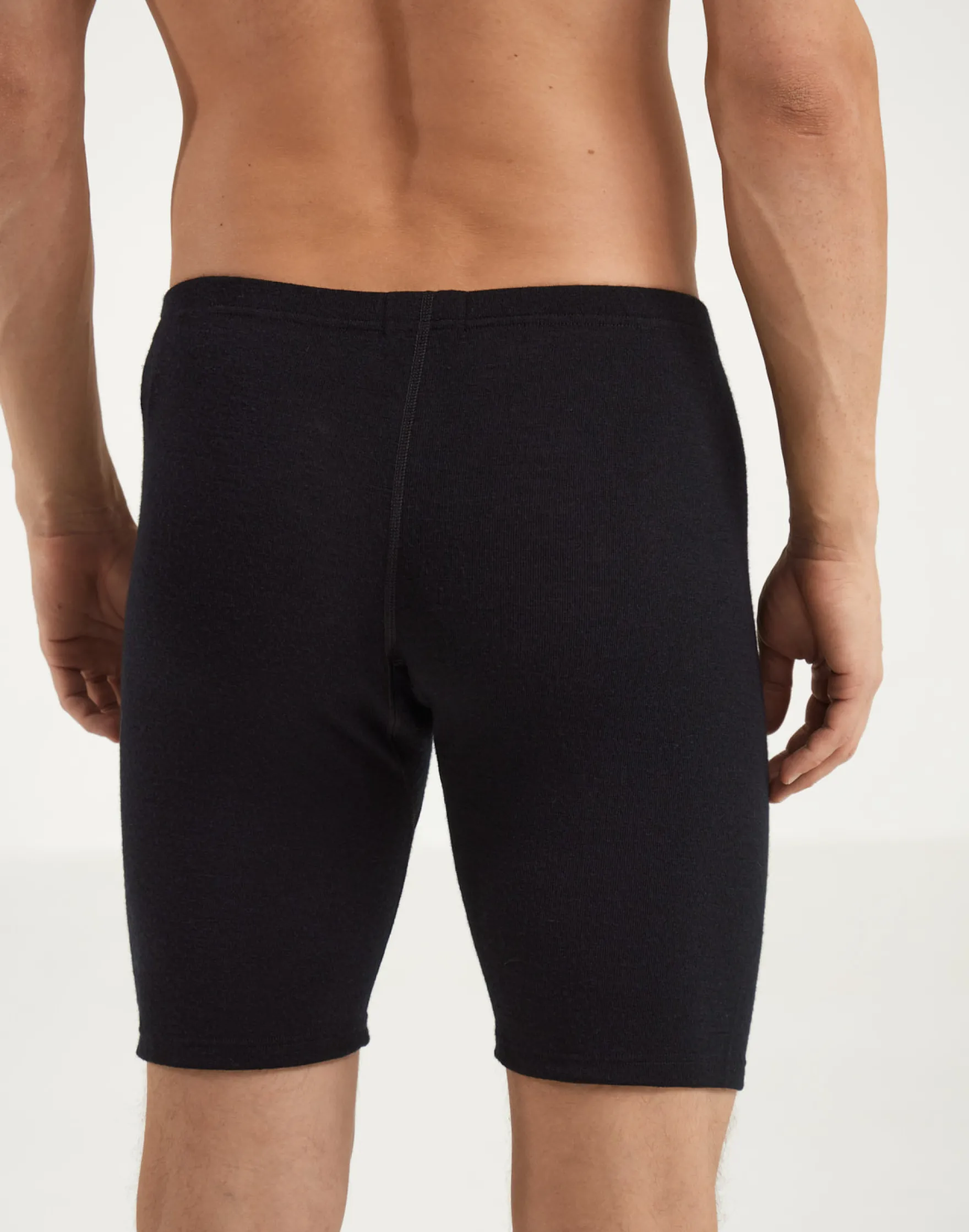 Lange boxershorts med gylp i merinould til mænd