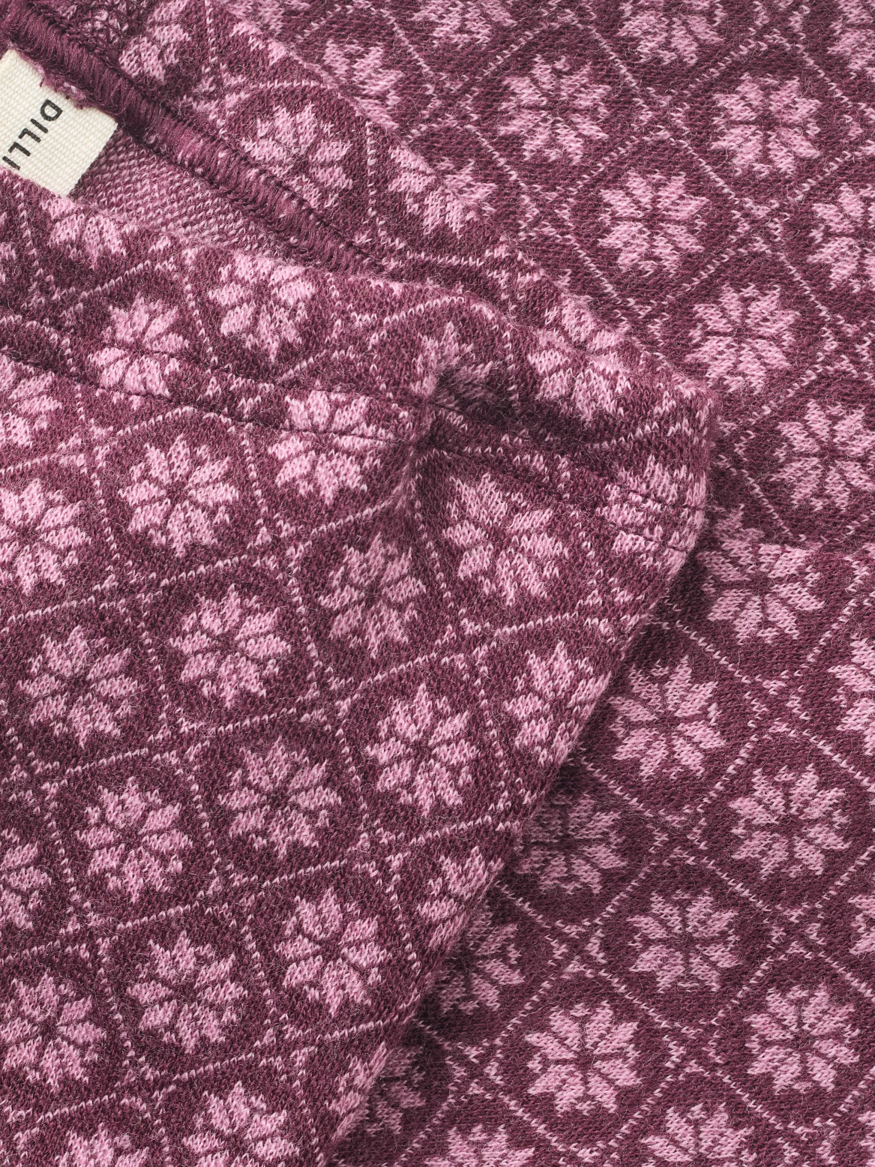 Leggings i merinould med nordisk mønster til baby