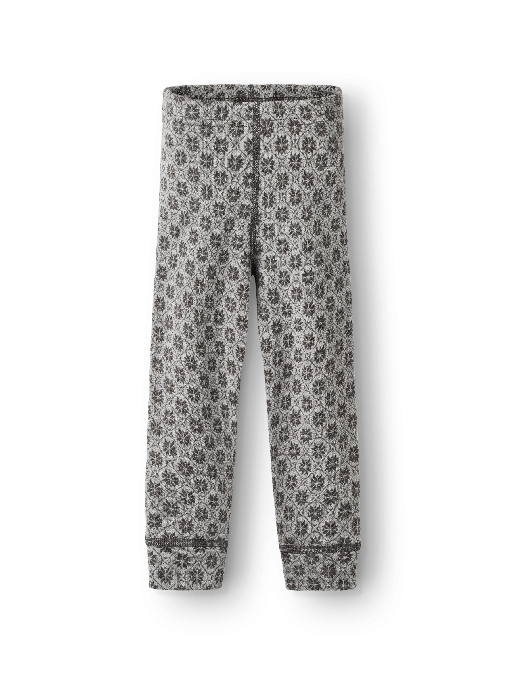 Leggings i merinould med nordisk mønster til baby