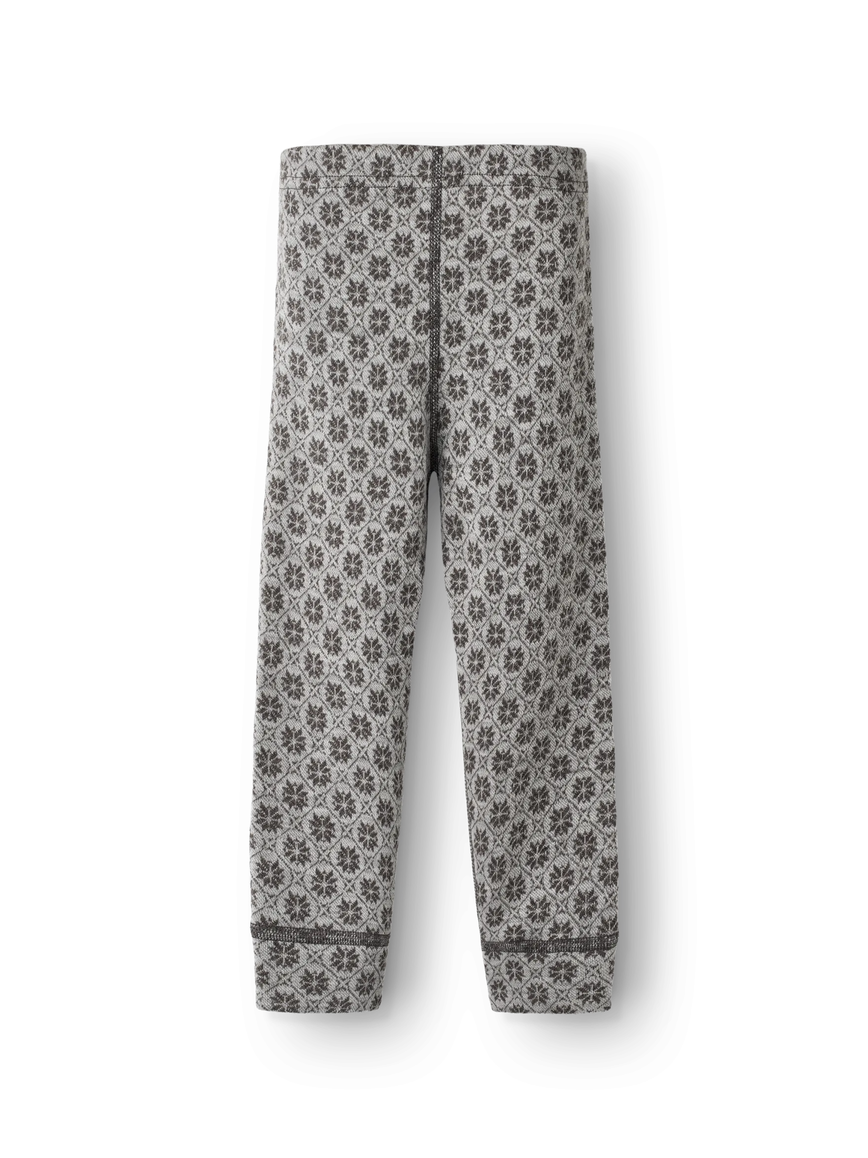 Leggings i merinould med nordisk mønster til baby