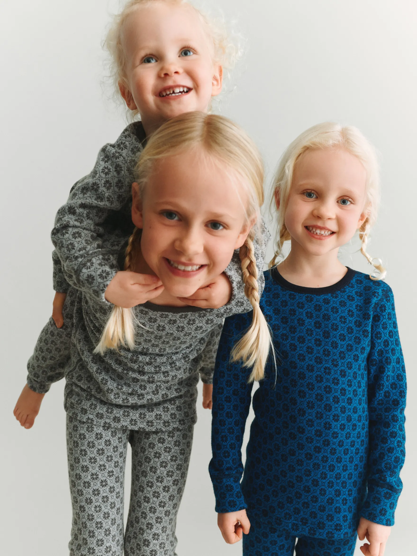 Leggings i merinould med nordisk mønster til børn