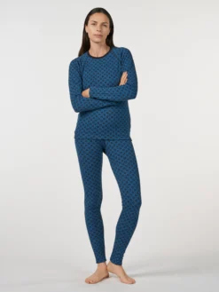 Leggings i merinould med nordisk mønster til kvinder