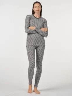 Leggings i merinould med nordisk mønster til kvinder