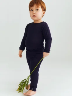 Leggings i merinould/silke til baby