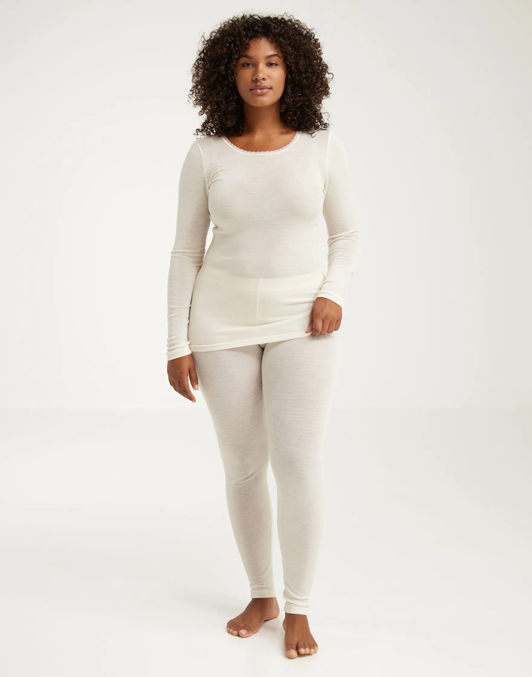 Leggings i merinould/silke til kvinder