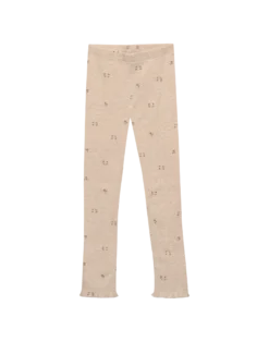 Leggings i vaffelstrikket bomuld til børn