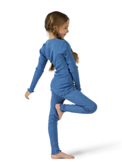 Leggings med bølgekant i merinould til børn