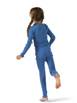 Leggings med bølgekant i merinould til børn