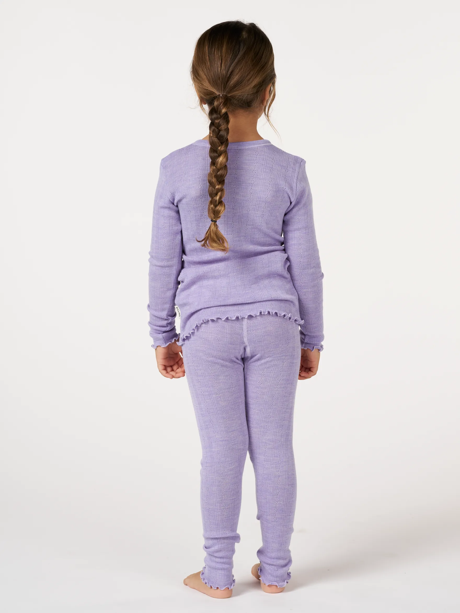 Leggings med hulmønster i merinould til børn