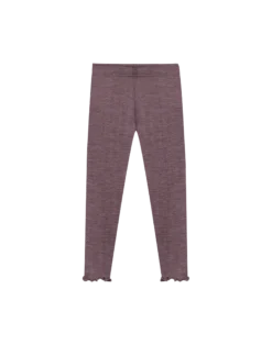 Leggings med hulmønster i merinould/silke til baby