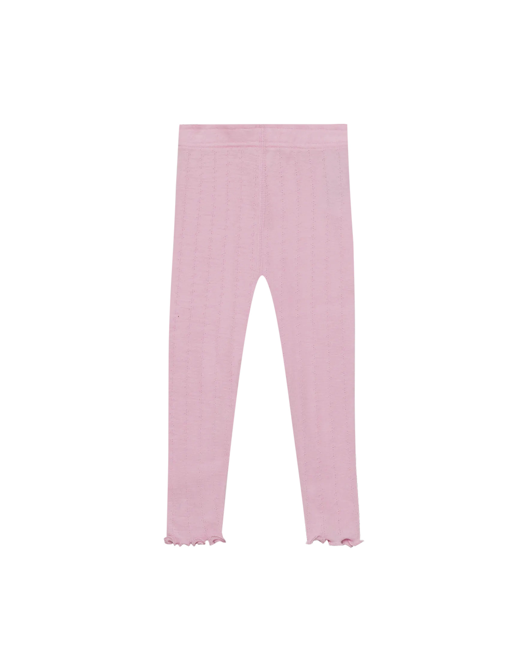 Leggings med hulmønster i merinould/silke til baby