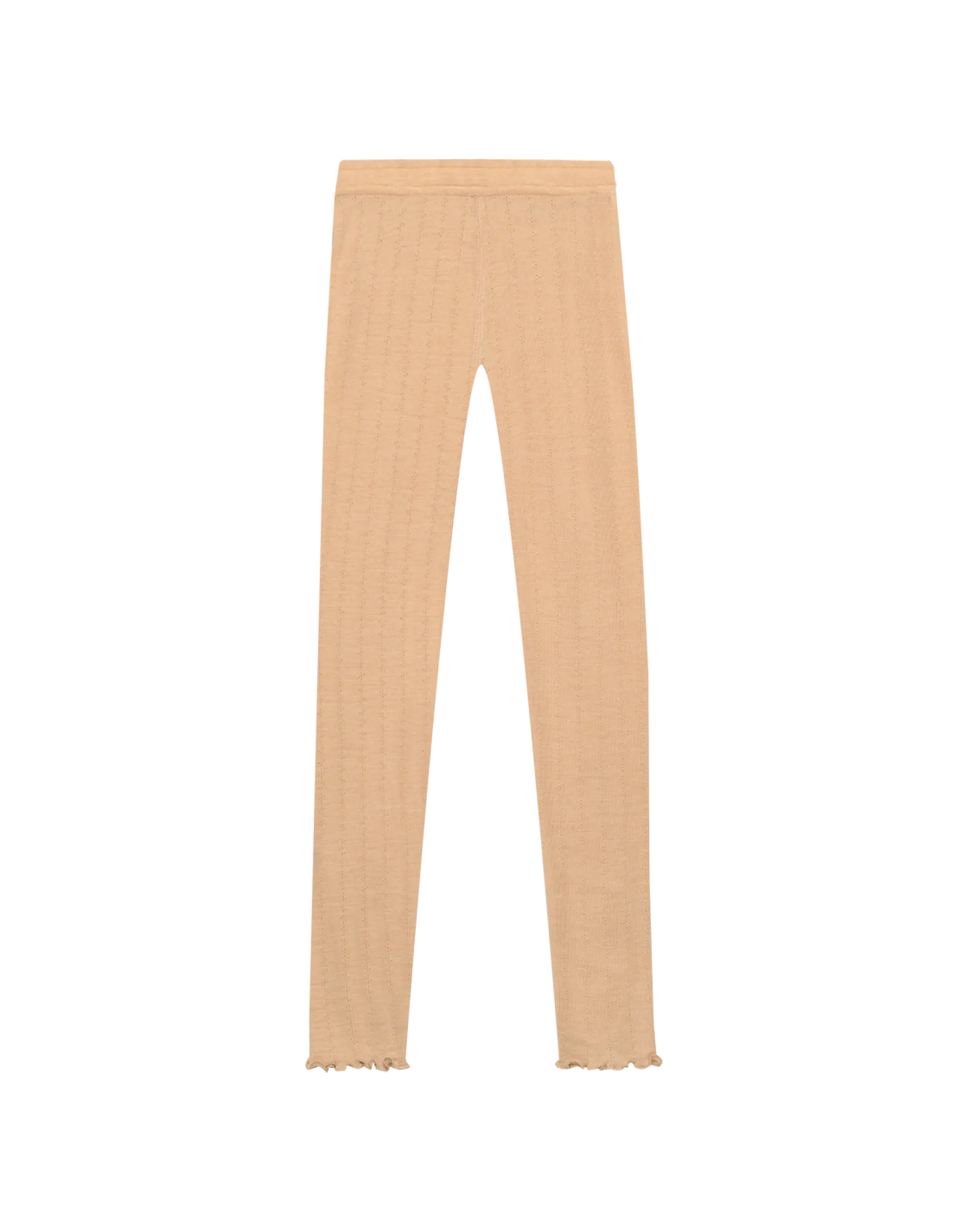 Leggings med hulmønster i merinould/silke til børn