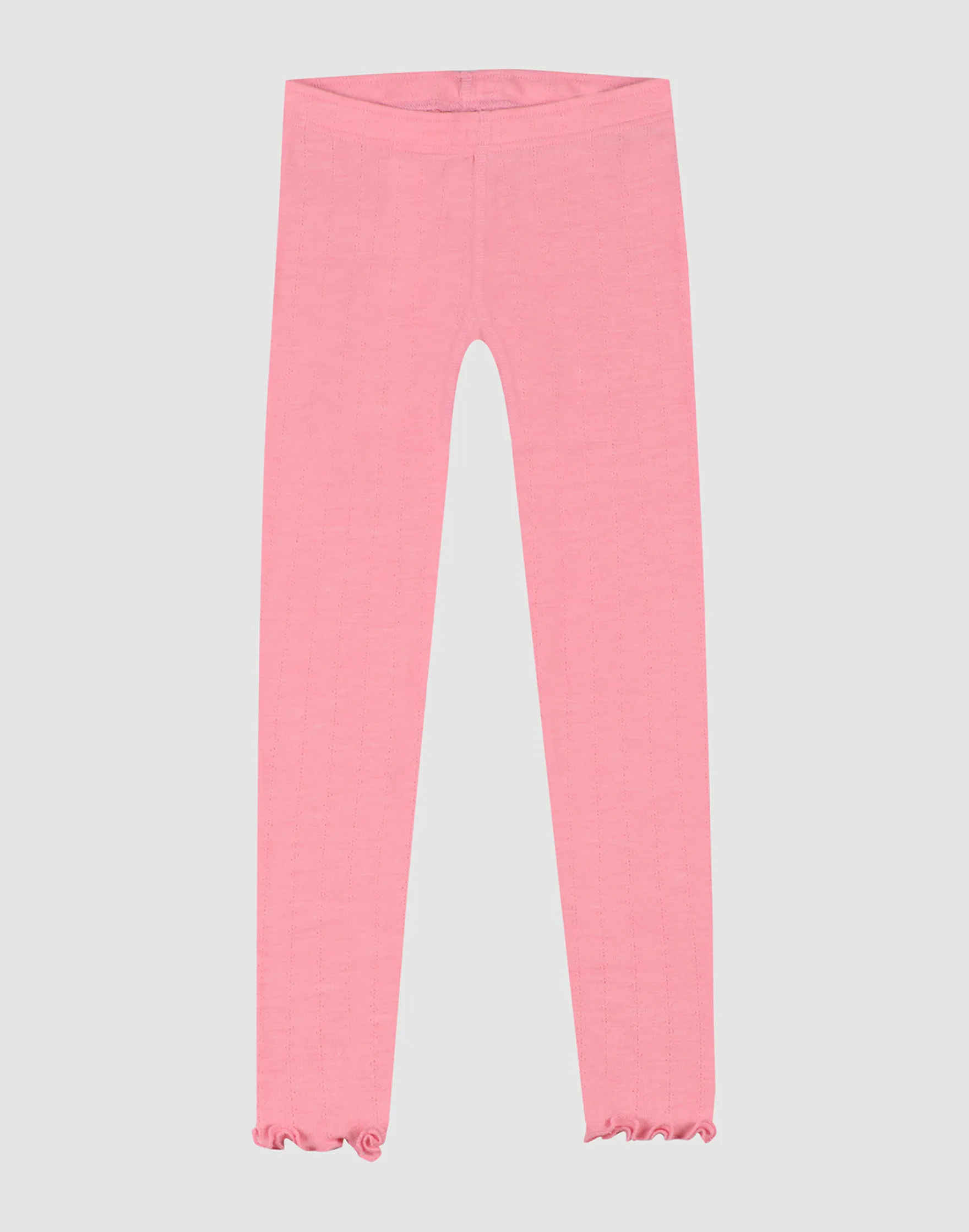 Leggings med hulmønster i merinould/silke til børn