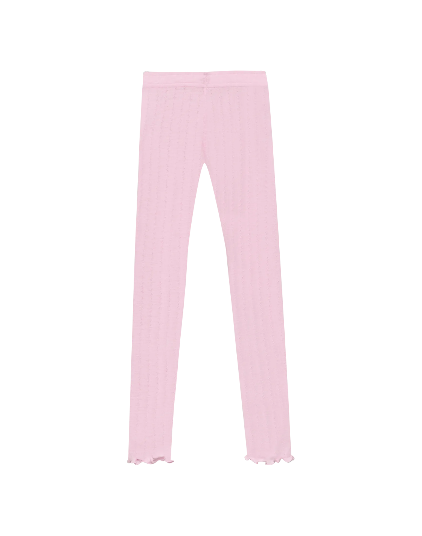 Leggings med hulmønster i merinould/silke til børn