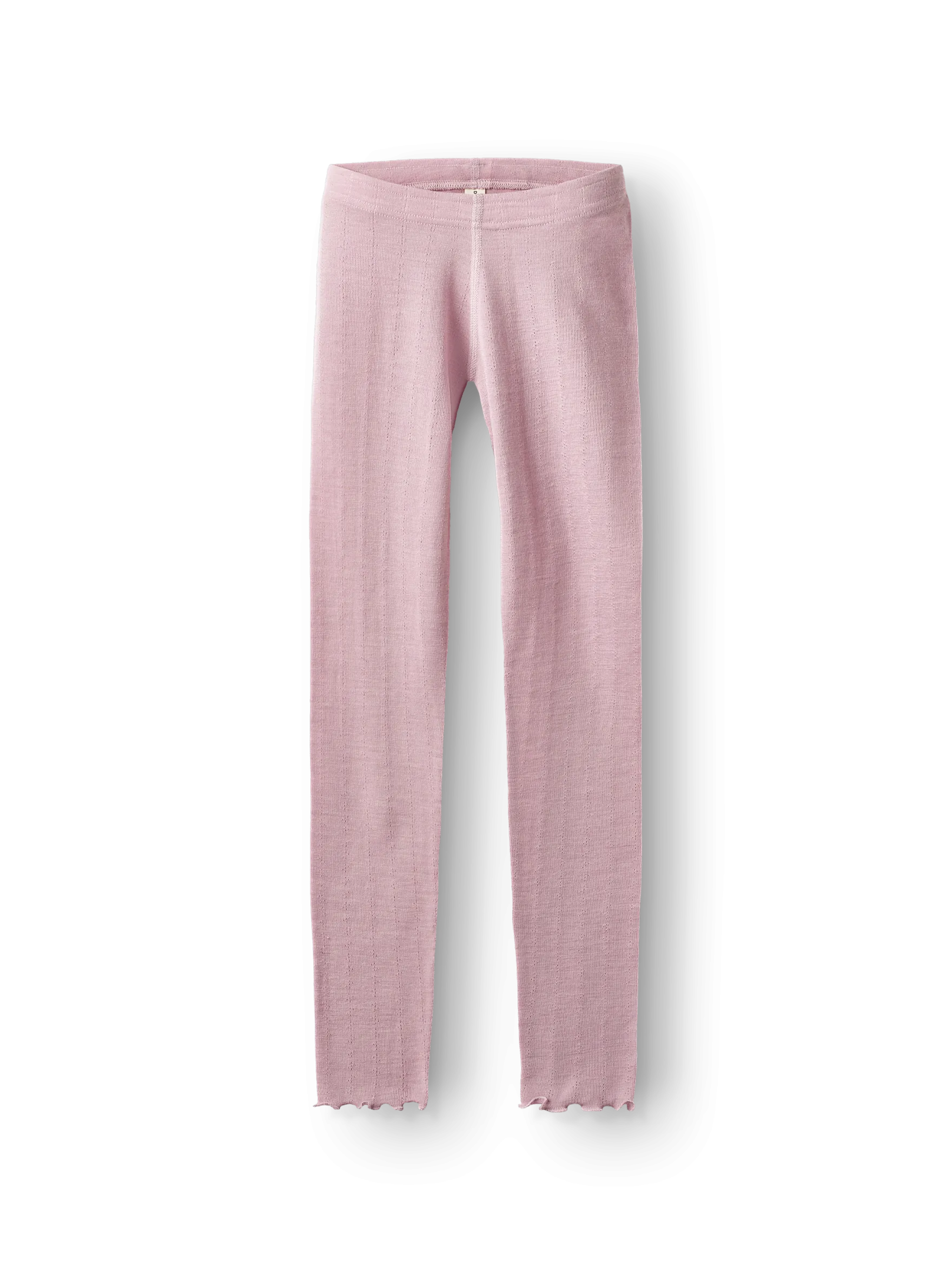 Leggings med hulmønster i merinould/silke til børn