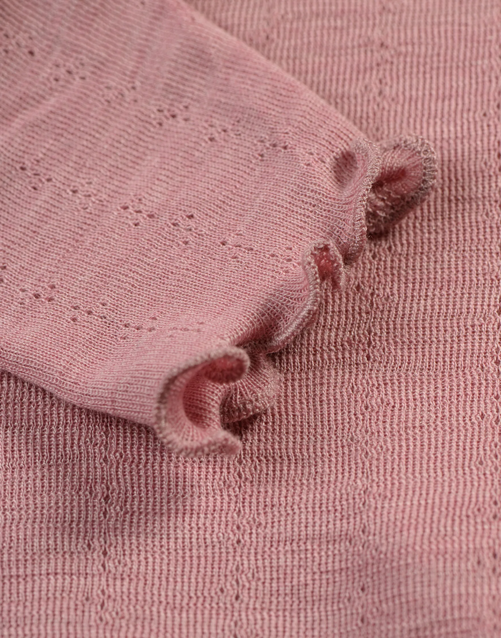 Leggings med hulmønster i merinould/silke til børn