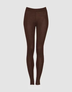 Leggings med hulmønster i merinould/silke til kvinder