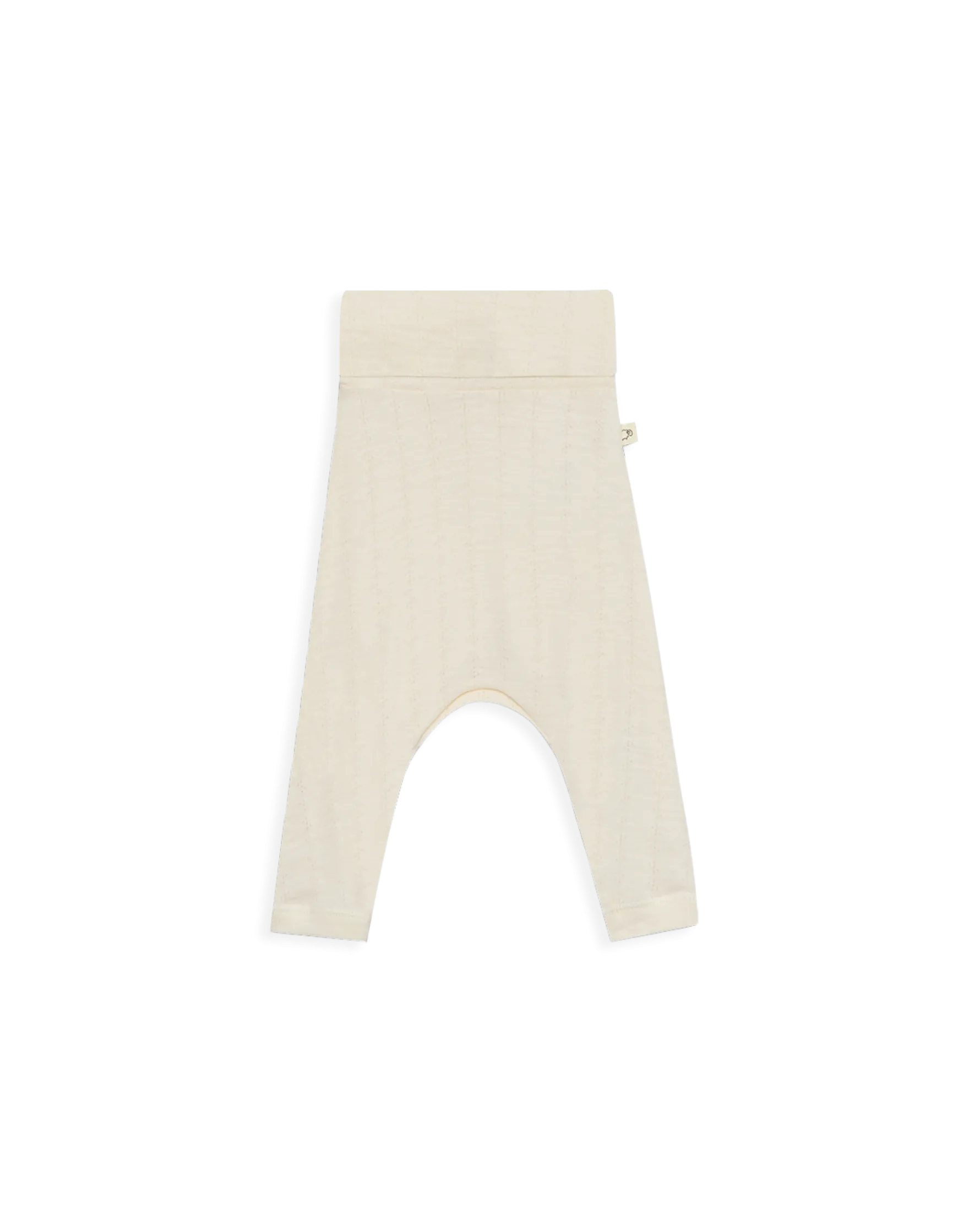 Leggings med hulmønster i merinould/silke til nyfødt