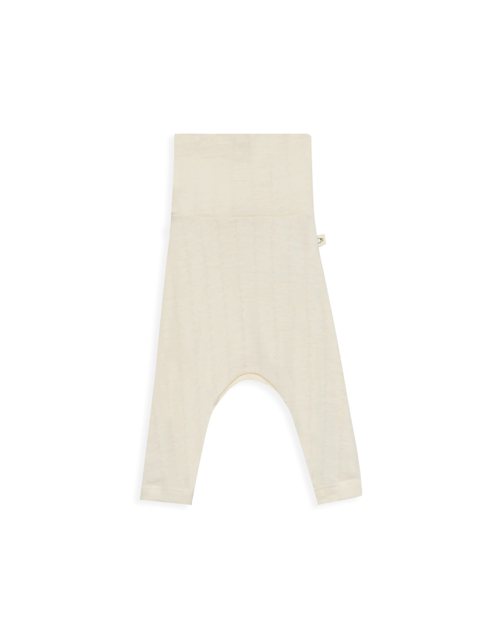 Leggings med hulmønster i merinould/silke til nyfødt