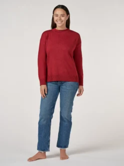 Løstsiddende crew neck i merinould til kvinder