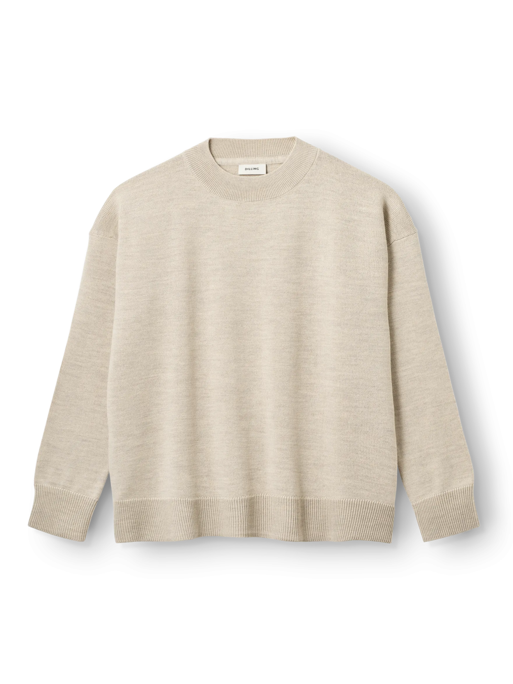 Løstsiddende crew neck i merinould til kvinder