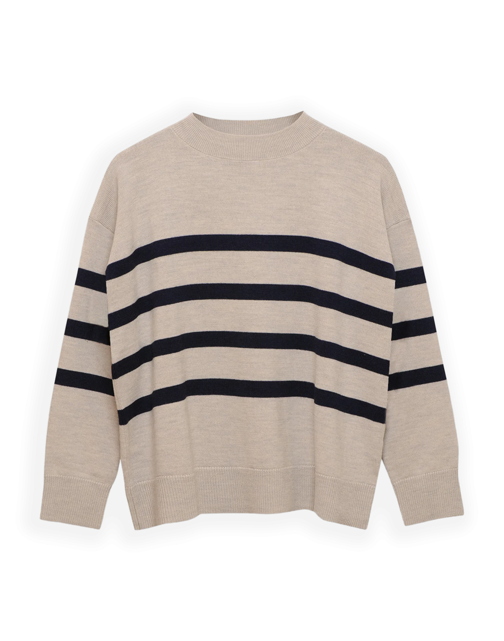 Løstsiddende crew neck i merinould til kvinder