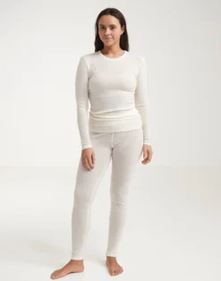 Merinouldleggings med bred elastikkant til damer