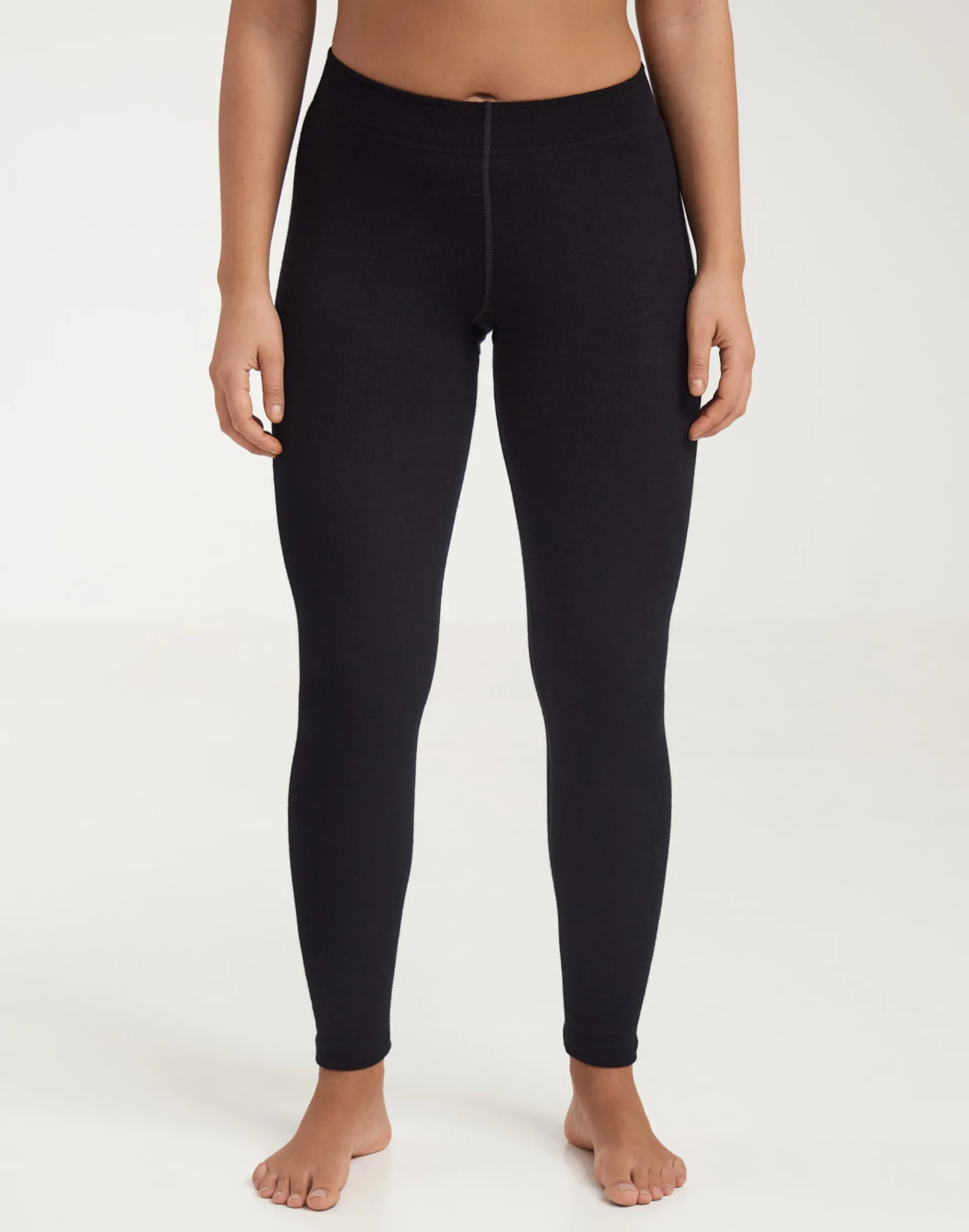 Merinouldleggings med bred elastikkant til damer