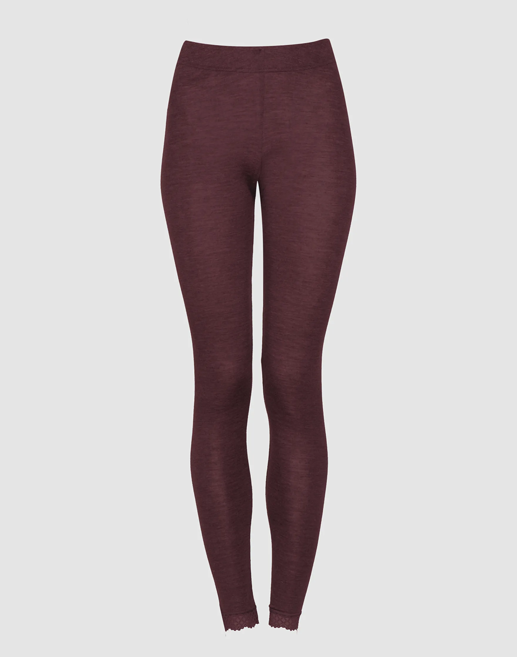 Merinould/silke leggings med blondekant til kvinder
