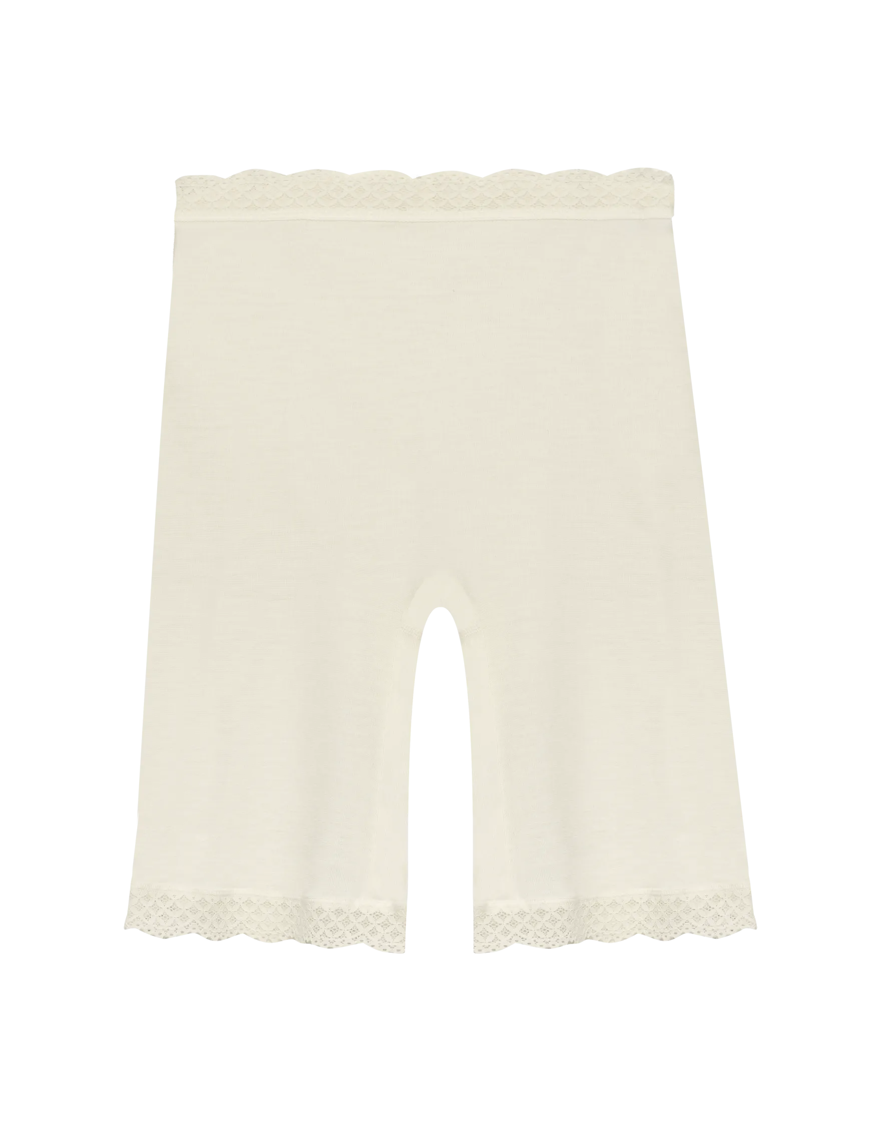 Merinould/silke shorts med blondekant til kvinder