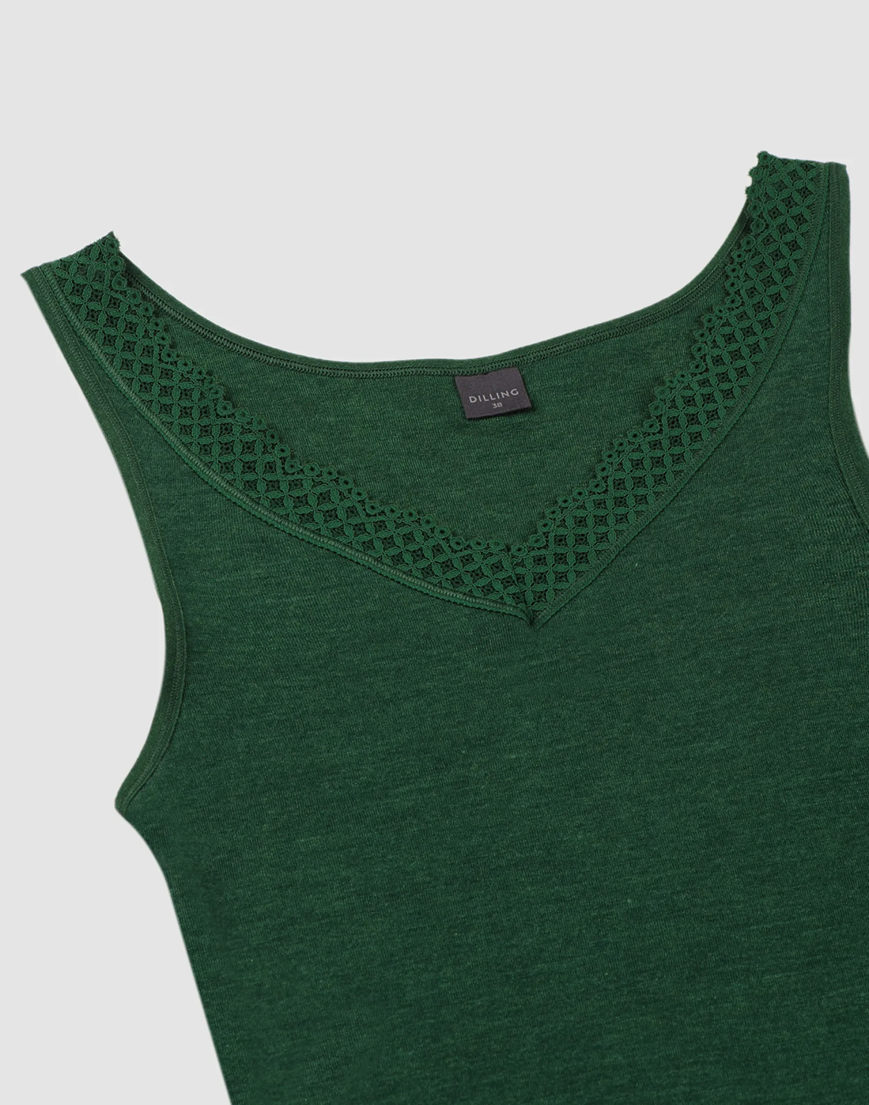 Merinould/silke tank top med blondekant til kvinder